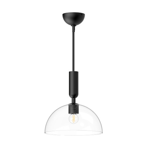 Jude 12-in Clear Glass/Matte Black 1 Light Socket Pendant (7713|PD563012MBCL)