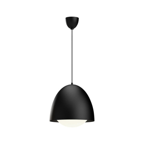 Kenji 16-in Matte Black/Opal Matte Glass 1 Light Pendant (7713|PD529116MBOP)