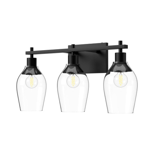Kingsley 22-in Clear Glass/Matte Black 3 Lights Vanity (7713|VL538322MBCL)