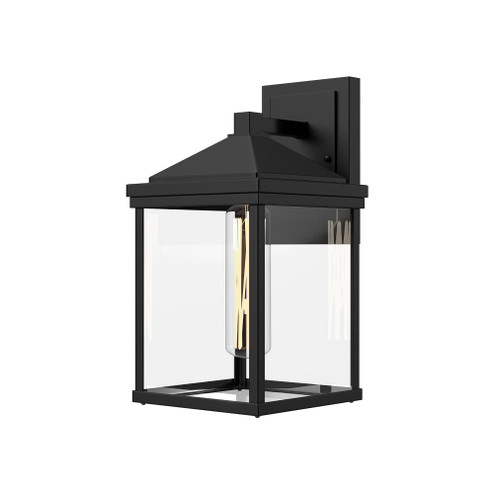 Larchmont 9-in Clear Glass/Textured Black 1 Light Outdoor Lantern Wall Sconce (7713|EW552009BKCL)