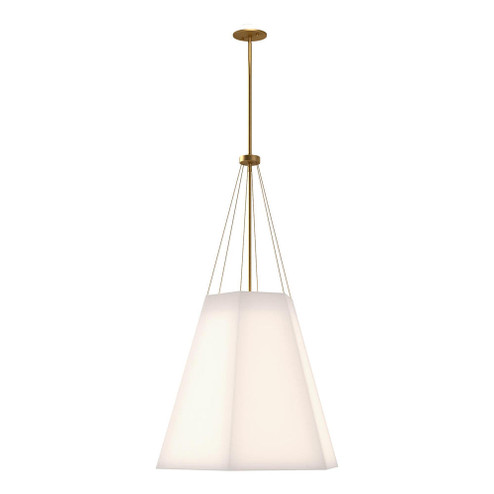 Manila 22-in Aged Gold/White Linen 3 Lights Pendant (7713|PD545622AGWL)