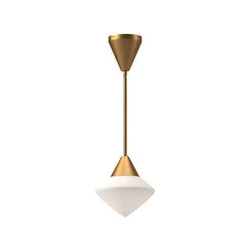 Nora 8-in Aged Gold/Opal Matte Glass 1 Light Pendant (7713|PD537508AGOP)