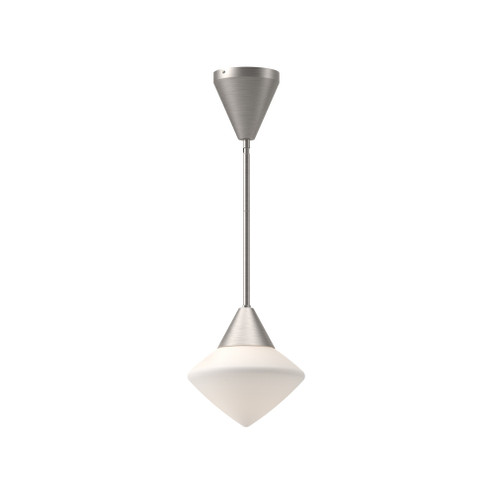 Nora 8-in Brushed Nickel/Opal Matte Glass 1 Light Socket Pendant (7713|PD537508BNOP)