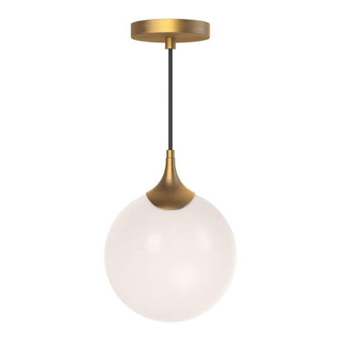 Nouveau 8-in Aged Gold/Opal Matte Glass 1 Light Pendant (7713|PD505108AGOP)