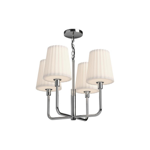 Plisse 23-in Chrome/Opal Matte Glass 4 Lights Chandeliers (7713|CH628423CHOP)