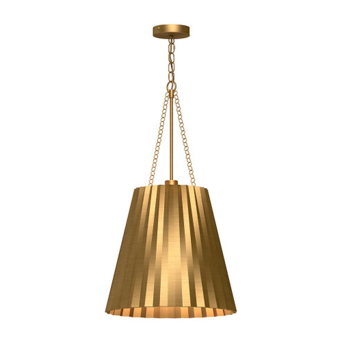 Plisse 16-in Aged Gold 1 Light Pendant (7713|PD528116AG)