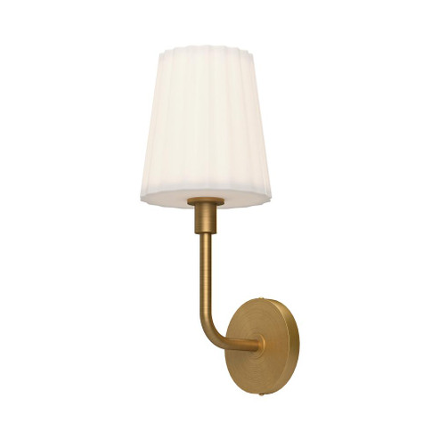 Plisse 7-in Aged Gold/Opal Matte Glass 1 Light Wall/Vanity (7713|WV628107AGOP)