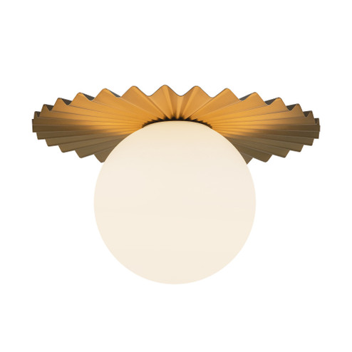 Plume 14-in Brushed Gold/Opal Matte Glass 1 Light Flush Mount (7713|FM501214BGOP)