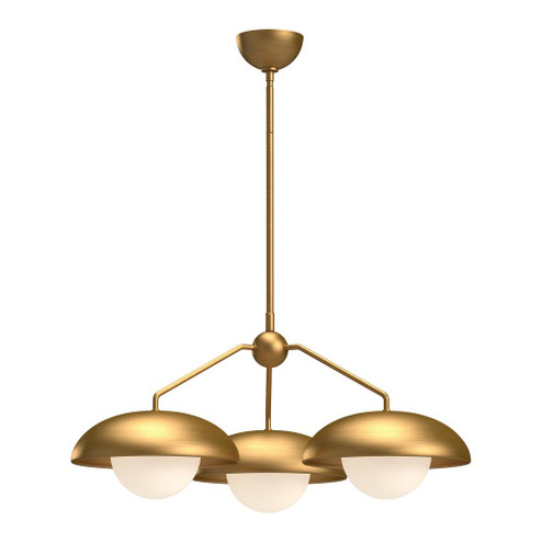 Rubio 28-in Aged Gold/Opal Matte Glass 3 Lights Chandeliers (7713|CH522328AGOP)