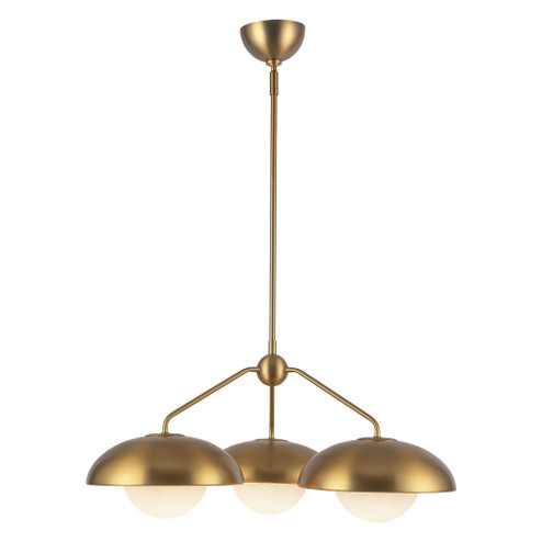 Rubio 28-in Aged Gold/Opal Matte Glass 3 Lights Chandelier (7713|CH522328AGOP)