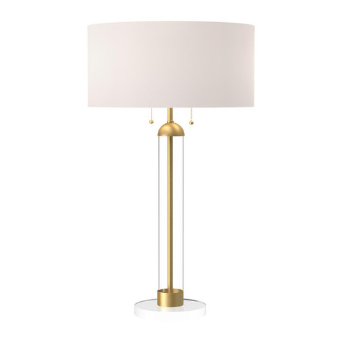 Sasha 18-in Brushed Gold/White Linen 2 Lights Table Lamp (7713|TL567218BGWL)