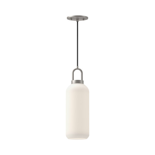 Soji 5-in Brushed Nickel/Opal Matte Glass 1 Light Socket Pendant (7713|PD401505BNOP)