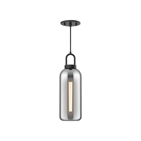 Soji 5-in Matte Black/Smoked Solid Glass 1 Light Pendant (7713|PD401505MBSM)