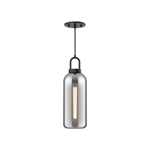 Soji 5-in Matte Black/Smoked Solid Glass 1 Light Socket Pendant (7713|PD401505MBSM)