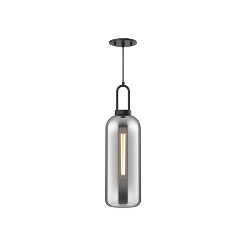 Soji 6-in Matte Black/Smoked Solid Glass 1 Light Socket Pendant (7713|PD401606MBSM)