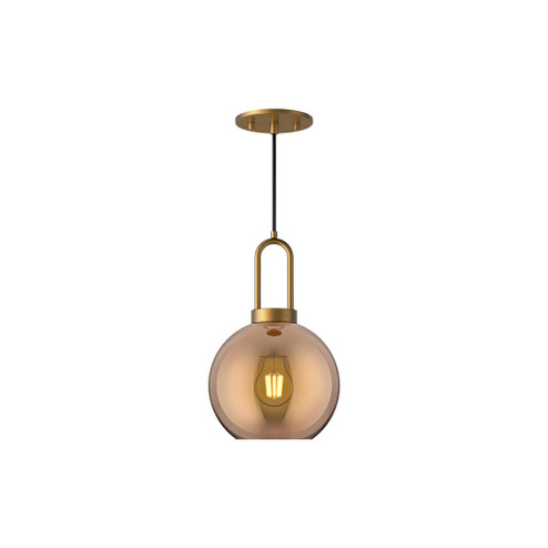 Soji 8-in Aged Gold/Copper Glass 1 Light Socket Pendant (7713|PD601608AGCP)