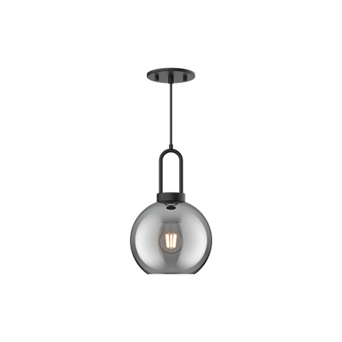 Soji 8-in Matte Black/Smoked Solid Glass 1 Light Socket Pendant (7713|PD601608MBSM)