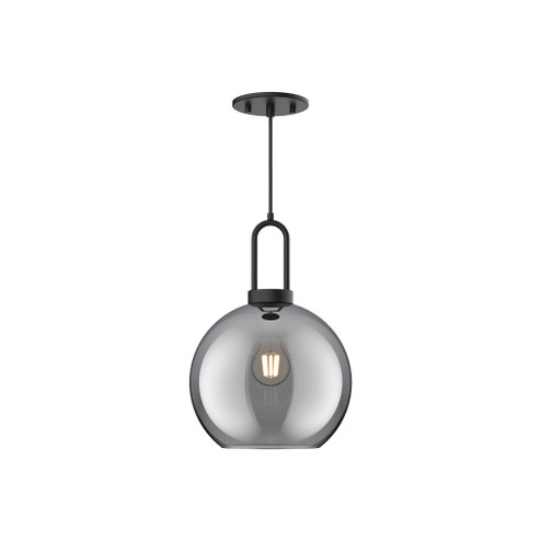 Soji 10-in Matte Black/Smoked Solid Glass 1 Light Socket Pendant (7713|PD601710MBSM)