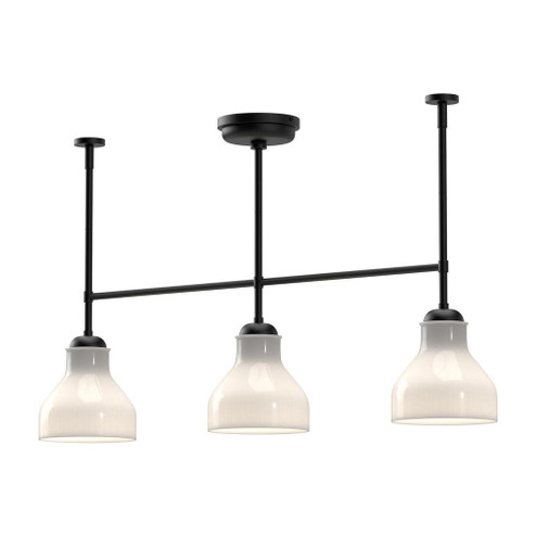 Westlake 34-in Glossy Opal Glass/Matte Black 3 Lights Linear Pendant (7713|LP540334MBGO)