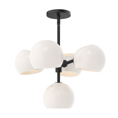 Willow 18-in Matte Black/Opal Matte Glass 5 Lights Chandelier (7713|CH548518MBOP)