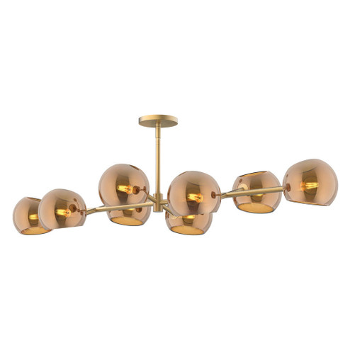 Willow 48-in Brushed Gold/Copper Glass 8 Lights Linear Pendant (7713|LP548848BGCP)