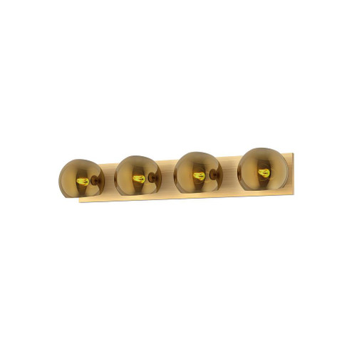 Willow 31-in Brushed Gold/Copper Glass 4 Lights Damp-Rated Vanity Light (7713|VL548431BGCP)