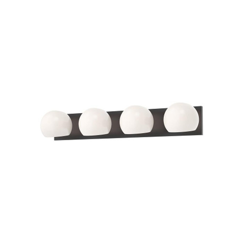 Willow 31-in Matte Black/Opal Matte Glass 4 Lights Damp-Rated Vanity Light (7713|VL548431MBOP)
