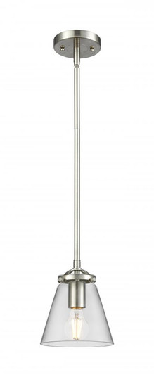 Cone - 1 Light - 6 inch - Brushed Satin Nickel - Stem hung - Mini Pendant (3442|284-1S-SN-G62-LED)