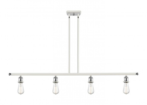 Bare Bulb - 4 Light - 48 inch - White Polished Chrome - Stem hung - Island Light (3442|516-4I-WPC-LED)