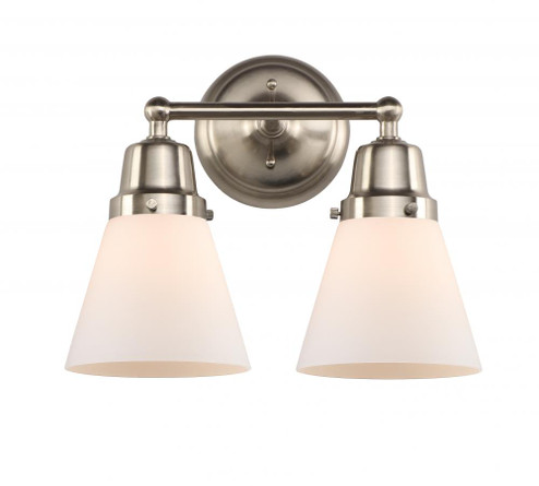 Cone - 2 Light - 14 inch - Brushed Satin Nickel - Bath Vanity Light (3442|623-2W-SN-G61)