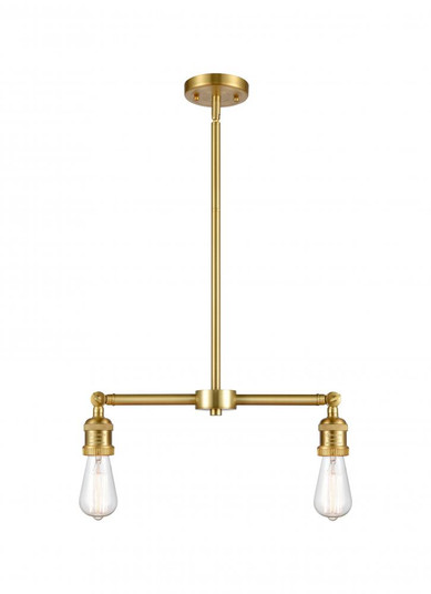 Bare Bulb - 2 Light - 20 inch - Satin Gold - Stem Hung - Adjustable Island Light (3442|209-SG)