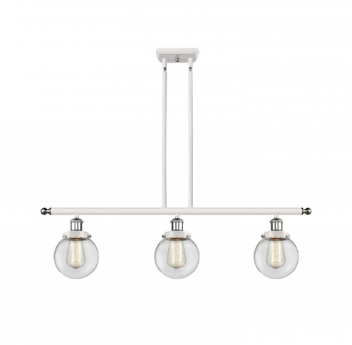 Beacon - 3 Light - 36 inch - White Polished Chrome - Stem Hung - Island Light (3442|916-3I-WPC-G202-6)
