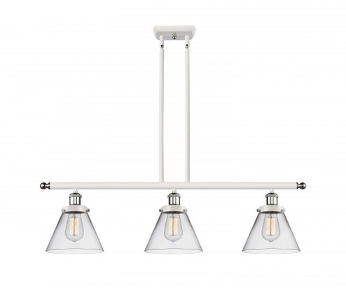 Cone - 3 Light - 36 inch - White Polished Chrome - Stem Hung - Island Light (3442|916-3I-WPC-G42-LED)