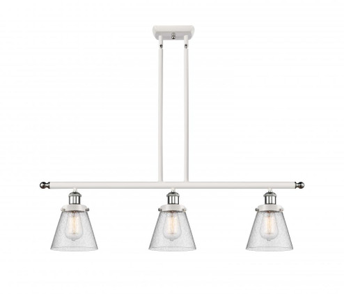 Cone - 3 Light - 36 inch - White Polished Chrome - Stem Hung - Island Light (3442|916-3I-WPC-G64-LED)