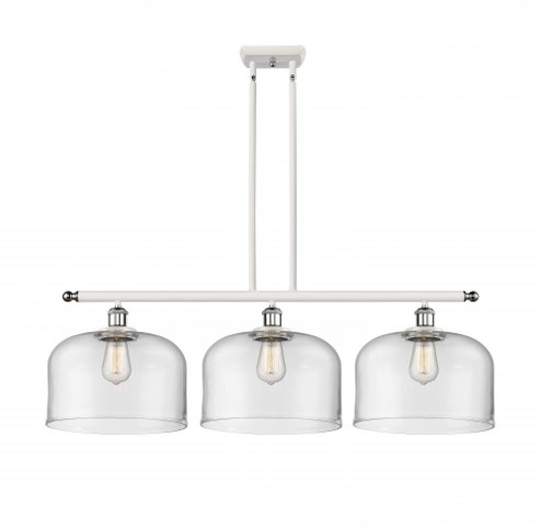 Bell - 3 Light - 36 inch - White Polished Chrome - Stem Hung - Island Light (3442|916-3I-WPC-G72-L-LED)