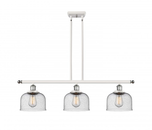 Bell - 3 Light - 36 inch - White Polished Chrome - Stem Hung - Island Light (3442|916-3I-WPC-G74-LED)