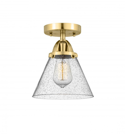 Cone - 1 Light - 8 inch - Satin Gold - Semi-Flush Mount (3442|288-1C-SG-G44-LED)