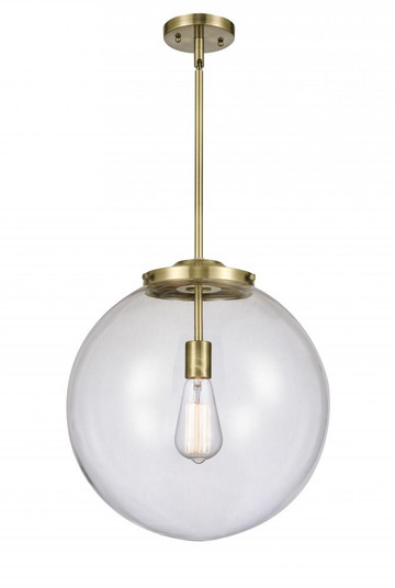 Beacon - 1 Light - 16 inch - Antique Brass - Stem Hung - Pendant (3442|221-1S-AB-G202-16-LED)