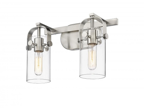 Pilaster - 2 Light - 15 inch - Brushed Satin Nickel - Bath Vanity Light (3442|423-2W-SN-4CL-LED)