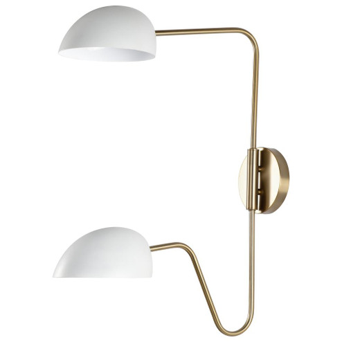 Trilby; 2 Light; Wall Sconce Matte White with Burnished Brass (81|60/7394)