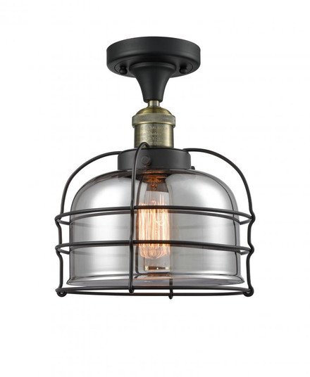 Bell Cage - 1 Light - 8 inch - Black Antique Brass - Semi-Flush Mount (3442|517-1CH-BAB-G73-CE)