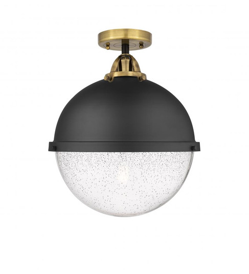 Hampden - 1 Light - 13 inch - Black Antique Brass - Semi-Flush Mount (3442|288-1C-BAB-HFS-124-BK)