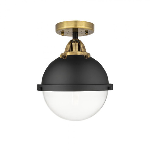 Hampden - 1 Light - 9 inch - Black Antique Brass - Semi-Flush Mount (3442|288-1C-BAB-HFS-82-BK-LED)