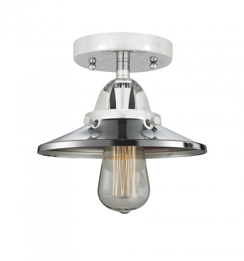 Railroad - 1 Light - 8 inch - Polished Chrome - Semi-Flush Mount (3442|288-1C-PC-M7-PC-LED)
