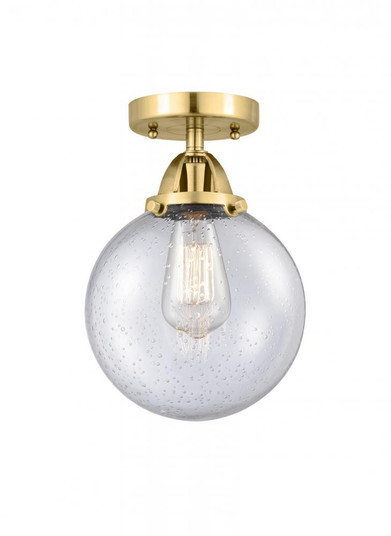 Beacon - 1 Light - 8 inch - Satin Gold - Semi-Flush Mount (3442|288-1C-SG-G204-8-LED)