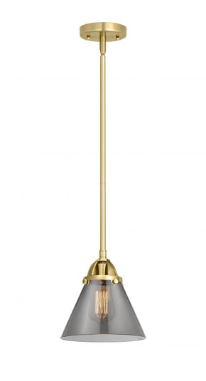 Cone - 1 Light - 8 inch - Satin Gold - Stem hung - Mini Pendant (3442|288-1S-SG-G43-LED)
