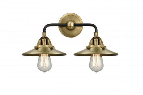 Railroad - 2 Light - 16 inch - Black Antique Brass - Bath Vanity Light (3442|288-2W-BAB-M4-AB-LED)
