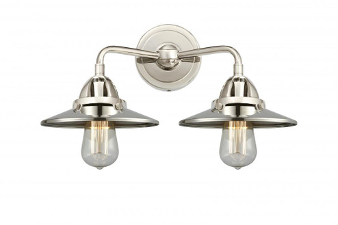 Railroad - 2 Light - 16 inch - Polished Nickel - Bath Vanity Light (3442|288-2W-PN-M1-PN-LED)