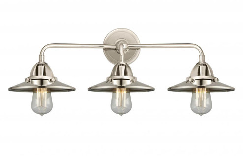Railroad - 3 Light - 26 inch - Polished Nickel - Bath Vanity Light (3442|288-3W-PN-M1-PN)