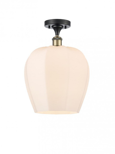 Norfolk - 1 Light - 12 inch - Black Antique Brass - Semi-Flush Mount (3442|516-1C-BAB-G461-12-LED)